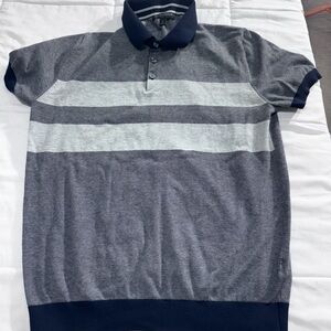 Banana Republic Blue and Gray striped sweater Polo Shirt